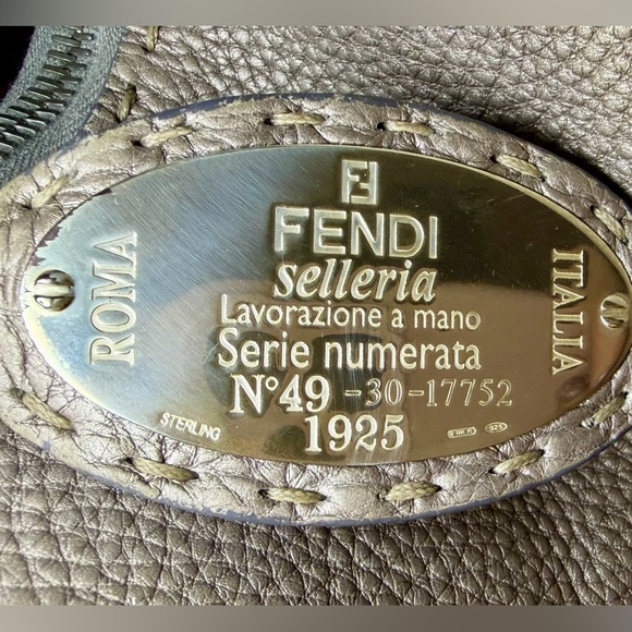 Fendi Selleria Vintage Metallic Hobo Shoulder Bag COA - Picture 6 of 13